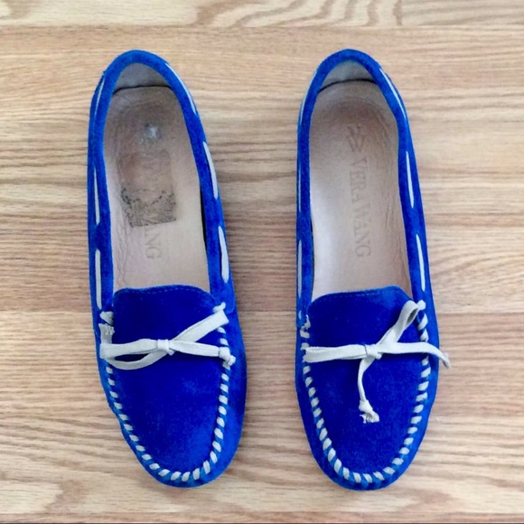 VERA WANG blue suede leather loafers - Picture 3 of 3